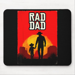 Rad Dad Vater und Sohn Western-Sonnenuntergang  Mousepad