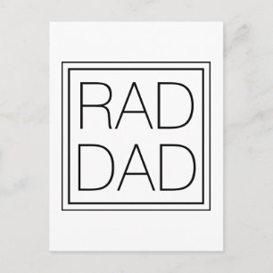 Rad Dad weiß schwarze minimalistische Typografie m Postkarte