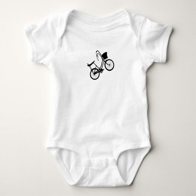 Rad der 80er Jahre (schwarz) Baby Strampler (Vorderseite)
