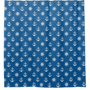 Rad der blauen Weißmarineinfanterie Duschvorhang