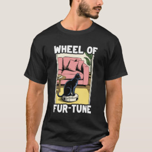 Rad der Fell-Tune Katze auf Roboter-Staubsauger-Ka T-Shirt