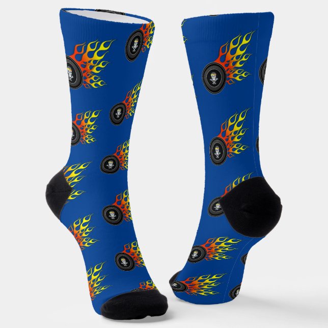 Rad der Flammen-Mechanik Socken (Gewinkelt)