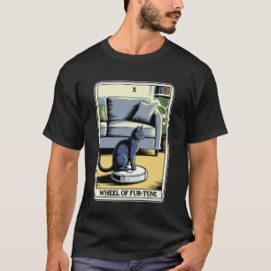 Rad der Fur-Tune Tarotkarte Katzenroboter-Staubsau T-Shirt