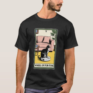 Rad der Fur-Tune Tarotkarte Katzenroboter-Staubsau T-Shirt