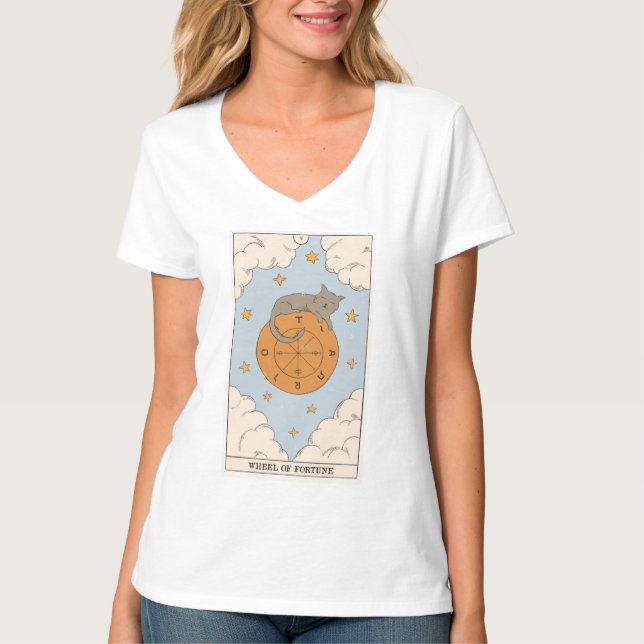 Rad des Fortune-Tarot-Karte modern Major Arcana T-Shirt (Vorderseite)