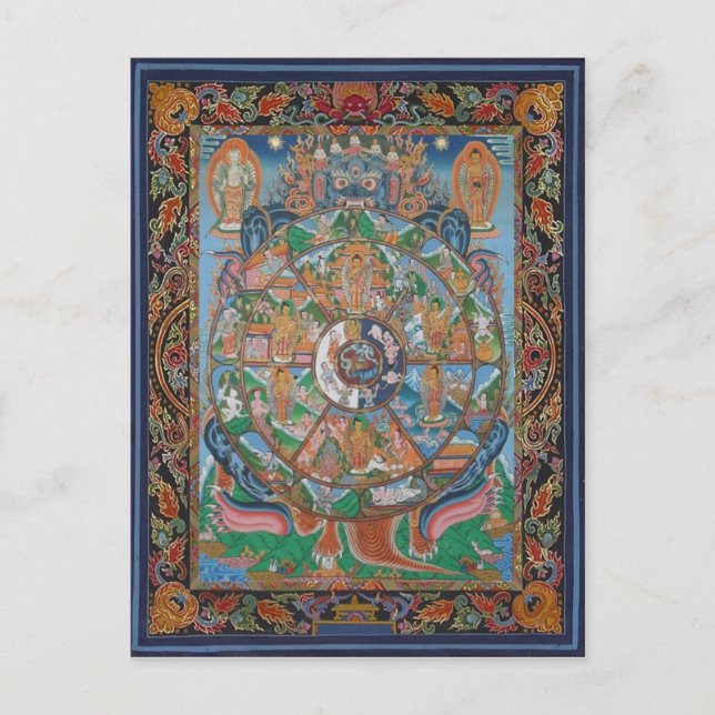 Rad des Lebens Mandala Postkarte (Vorderseite)