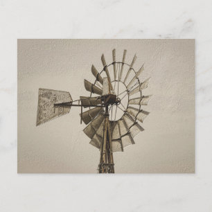 Rad einer Windmühle Sepia-Leerpostkarte Postkarte
