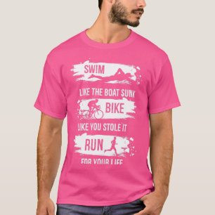 Rad fahren Triathlon schwimmen T-Shirt