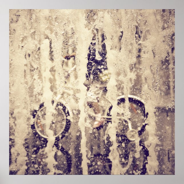 Rad im Regen Poster (Vorne)
