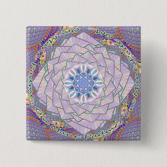 Rad-Lotus-Knopf OMs Dharma Button (Vorderseite)