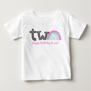 Rad Regenbogen Mädchen 2. Geburtstagsfeier Cute TW Baby T-shirt