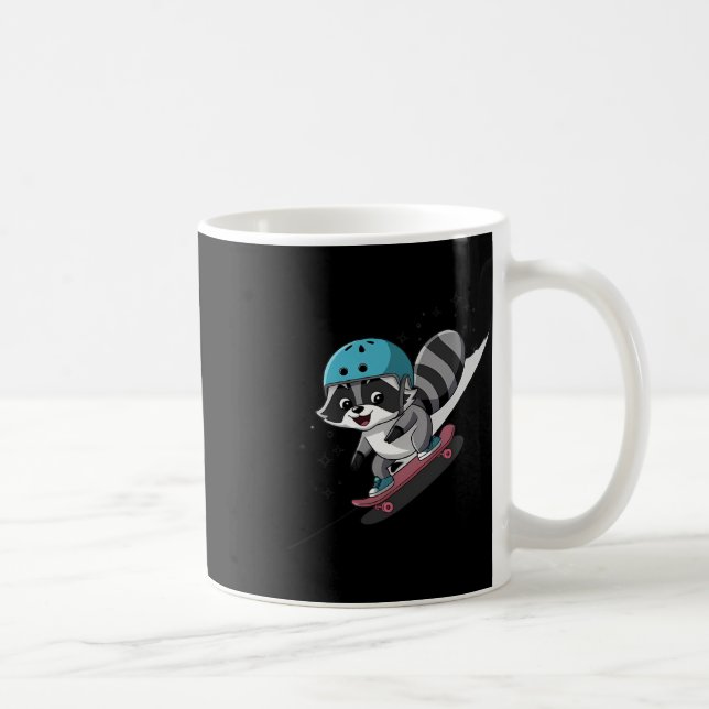 Rad Rocket Waschbär Skateboarding Star  Kaffeetasse (Rechts)