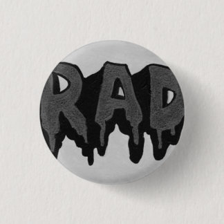'Rad' Schwarz-Weiß-Grunge-Abzeichen Button