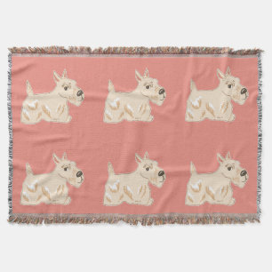 Rad Scottie Hunde Warme Pfirsichfähle Decke