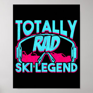 Rad Ski-Legende Retro-Vintage-80er-90er-Ski-Outfit Poster