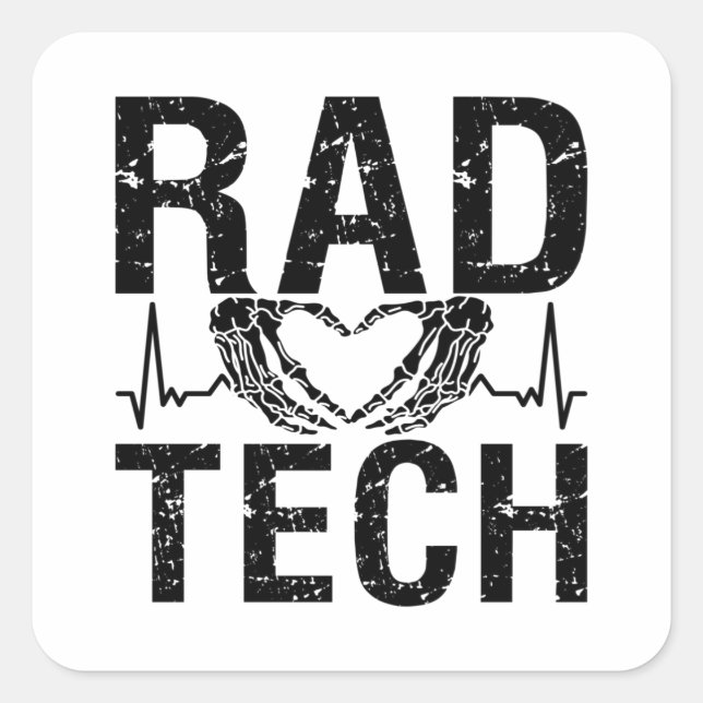 Rad Tech Medicine Technologist Xray Radiology Tech Quadratischer Aufkleber (Vorderseite)