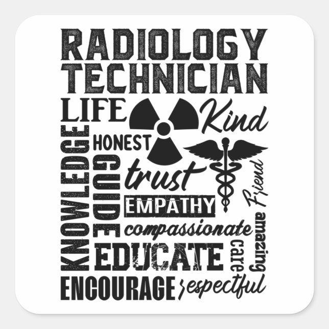 Rad Tech Technologist Xray Radiology Technician Quadratischer Aufkleber (Vorderseite)