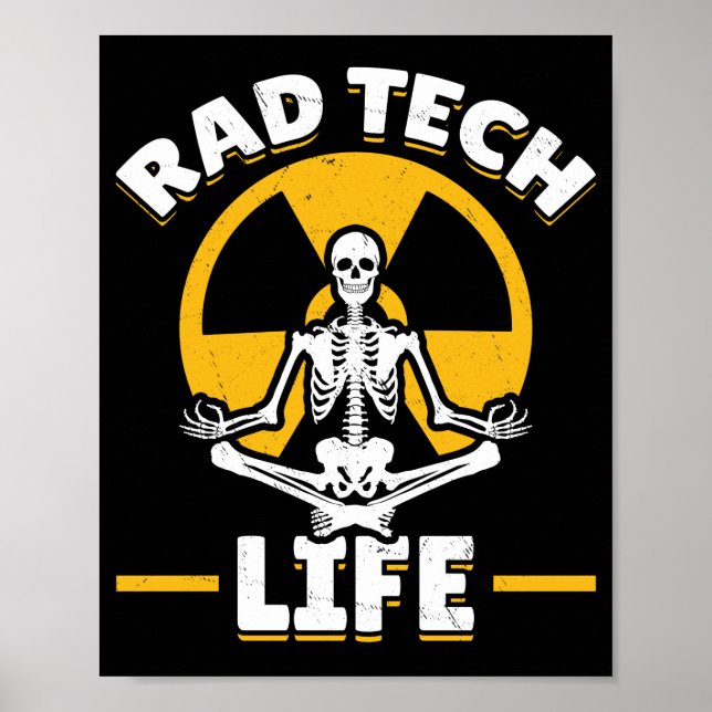 Rad Tech Yoga Skeleton Xray Radiology Poster (Vorne)