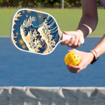 Rad the Wave - Retro Groovy Pickleball Paddel Art