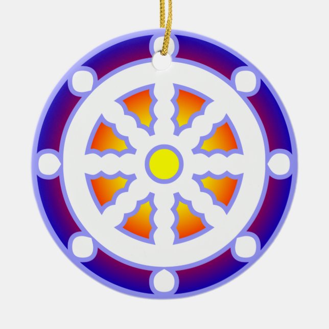 Rad von Dharma Keramik Ornament (Vorne)
