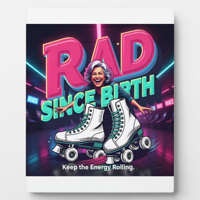 RAD VON GEBURT AN -  Rollschuhe & Fröhliche Energi Fotoplatte (Vorderseite)