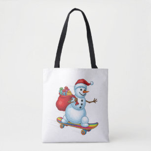 Rad Weihnachts Skateboarding Schneemann