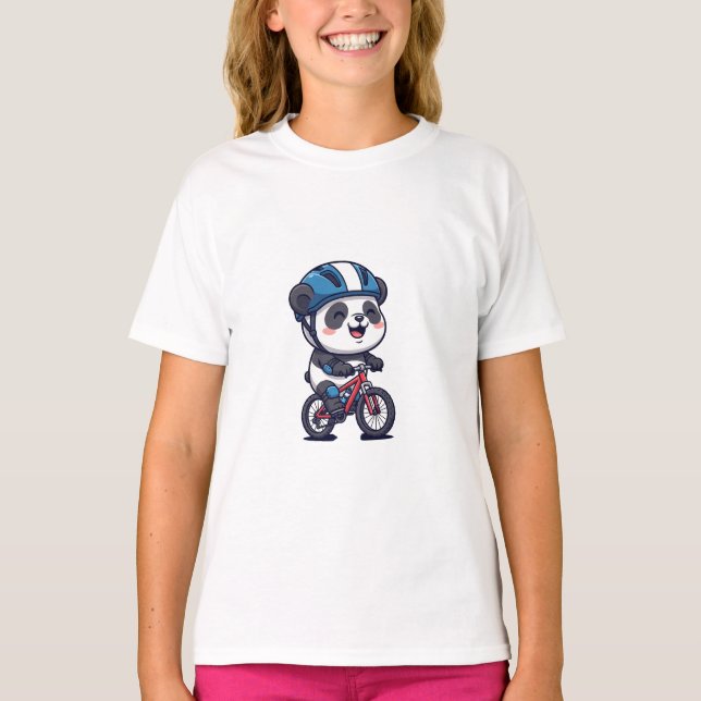 Radabenteuer Panda Kinder T-Shirt (Vorderseite)