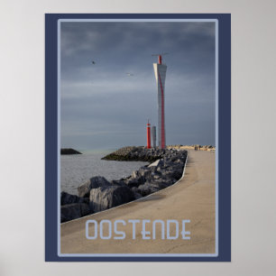 Radar Tower, Oostende Habour, Belgien Poster