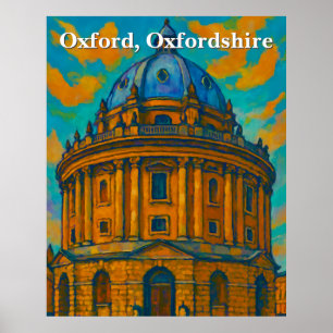 Radcliffe-Kamera in Oxford Gouache Malerei Poster