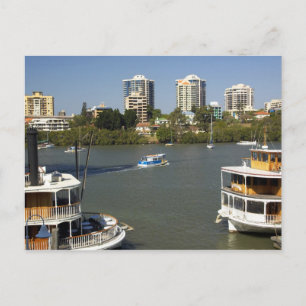Raddampfer, Brisbane River, Brisbane, Postkarte