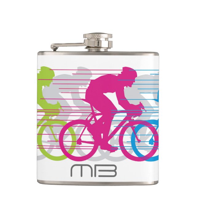 Raddesignflasche Flachmann (Vorderseite)