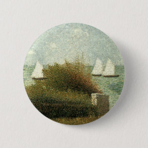Rade de Grandcamp von Georges Seurat, Vintage Art Button