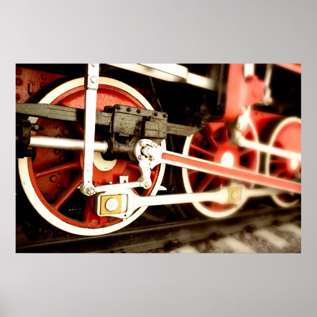 Räder der Dampflokomotive Poster (Vorne)