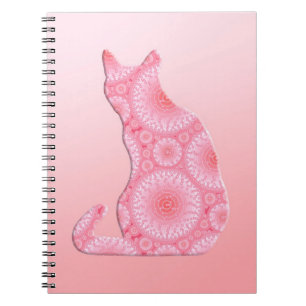"Räder des Lichts" Katze - Korallenrosa Notizblock