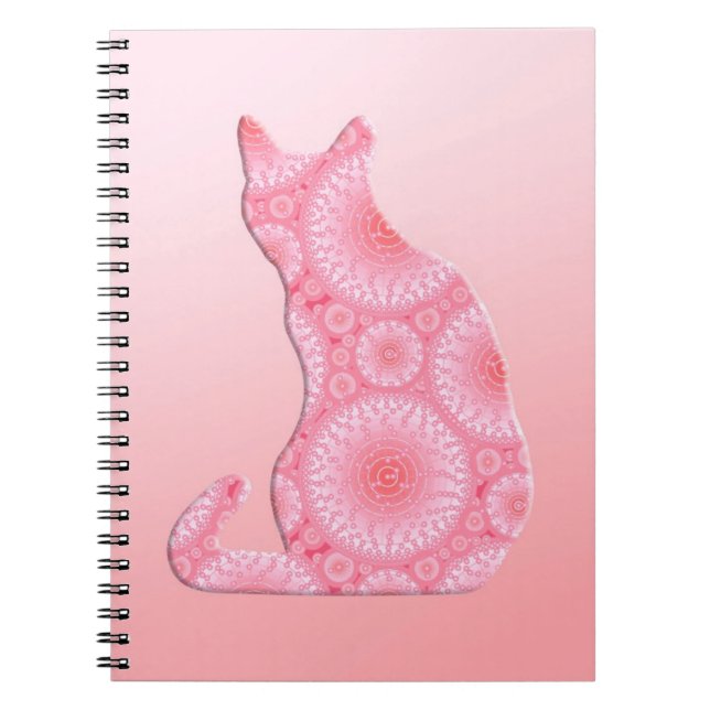 "Räder des Lichts" Katze - Korallenrosa Notizblock (Vorderseite)