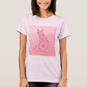 "Räder des Lichts" Katze - Korallenrosa T-Shirt