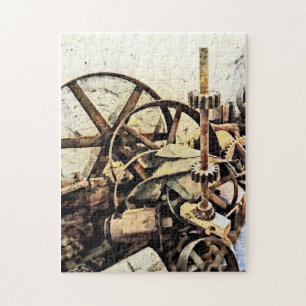 Räder und Zahnräder in der Getreidemühle Puzzle