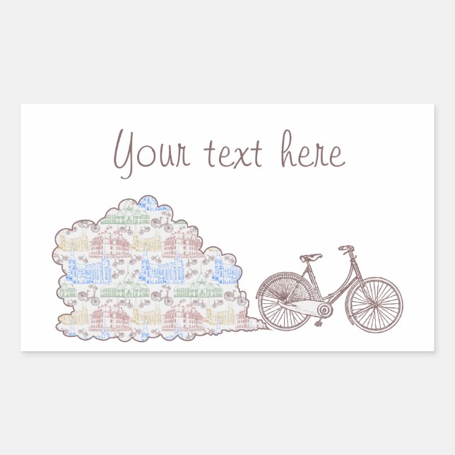 Radfahren Aarhus Rechteckiger Aufkleber (Vorderseite)