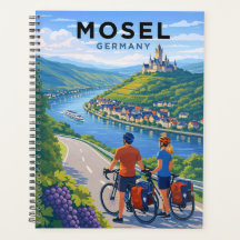 Radfahren an der Mosel Deutschland Vintage Reise K