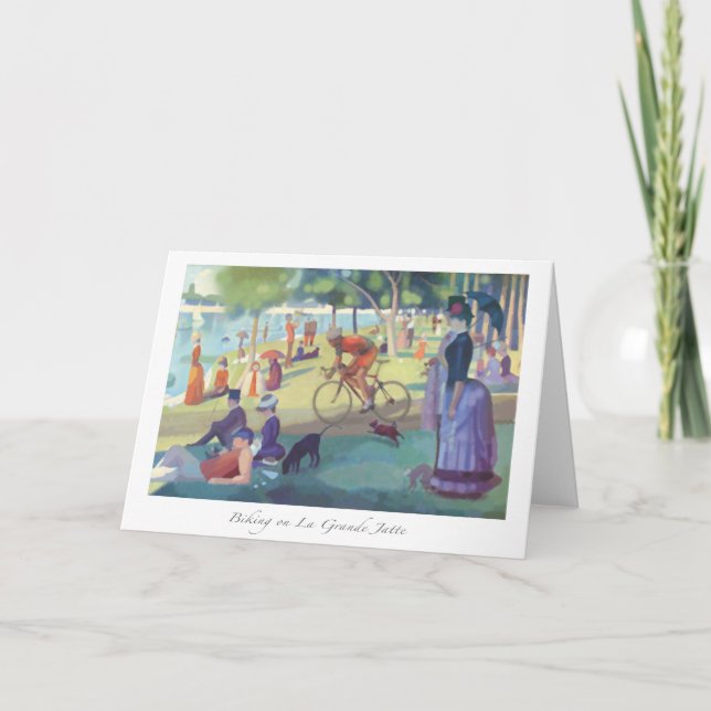 Radfahren auf La große Jatte Grußkarte Karte (Vorderseite)