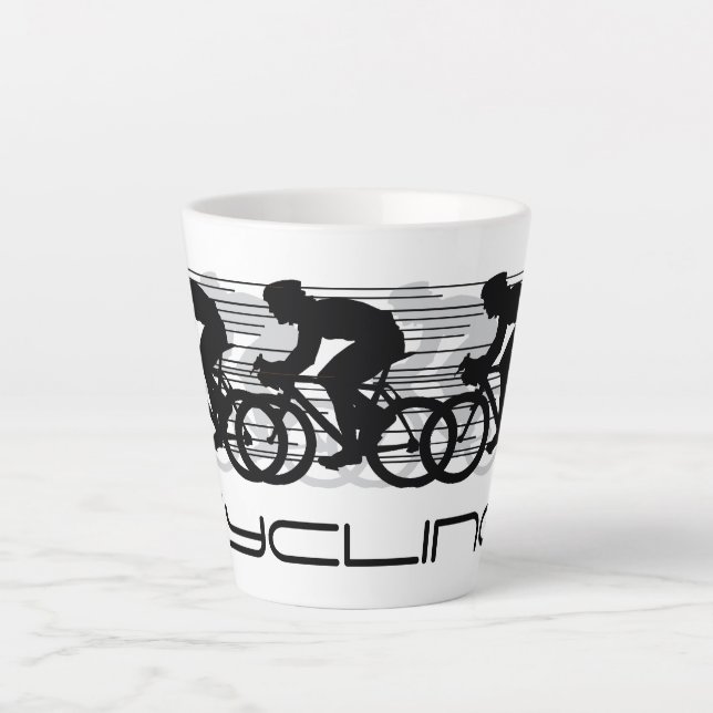 Radfahren Design Latte Cup Milchtasse (Vorderseite)