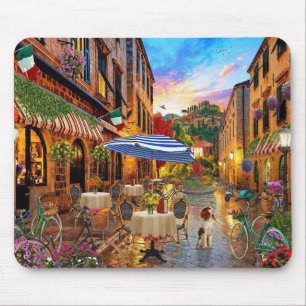 Radfahren durch Italien Kunstkunst Mousepad