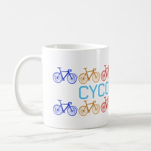 Radfahren, Fahrrad, Straßenrad, Radfahrer, Zykolog Kaffeetasse (Links)