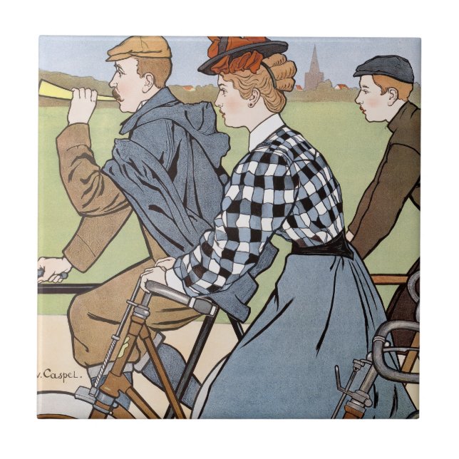 Radfahren, Fahrräder, Van Caspel Fliese (Vorderseite)