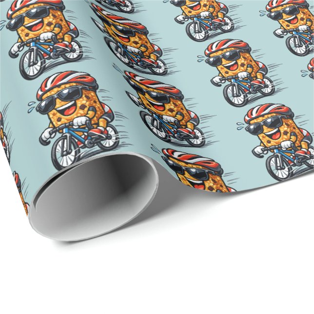 Radfahren Frühstücksbar Geschenkpapier (Rolleneckpunkt)