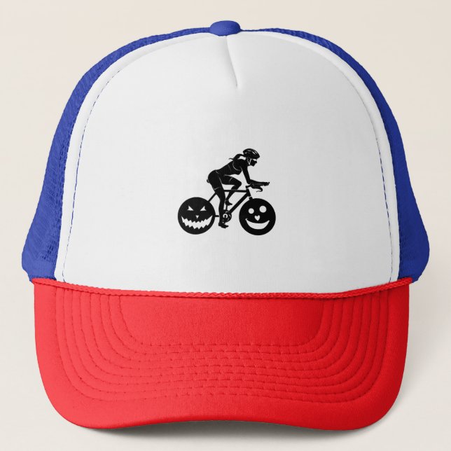 Radfahren Halloween Truckerkappe (Vorderseite)