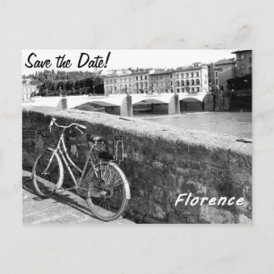 Radfahren in der italienischen Stadt Florenz Ankündigungspostkarte