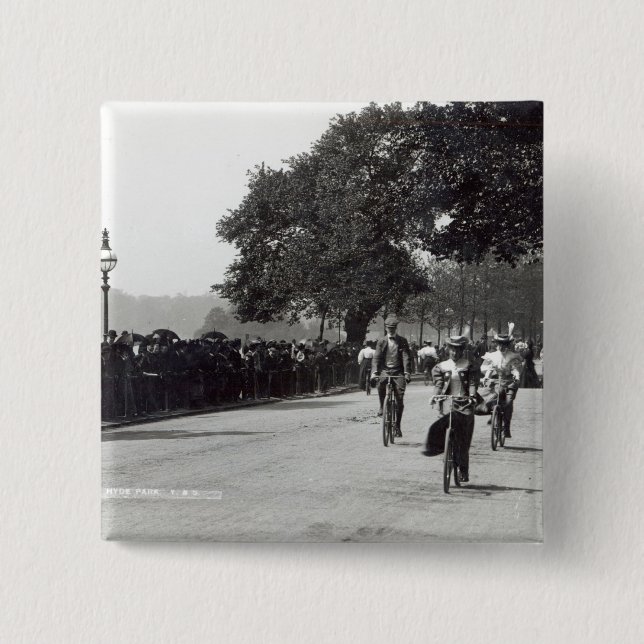 Radfahren in Hyde Park, c.1910 Button (Vorderseite)