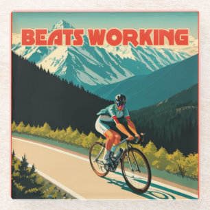 Radfahren ist besser als Arbeiten Glasuntersetzer