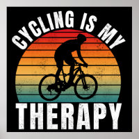 Radfahren ist meine Therapie Lustige Vintage-Typog